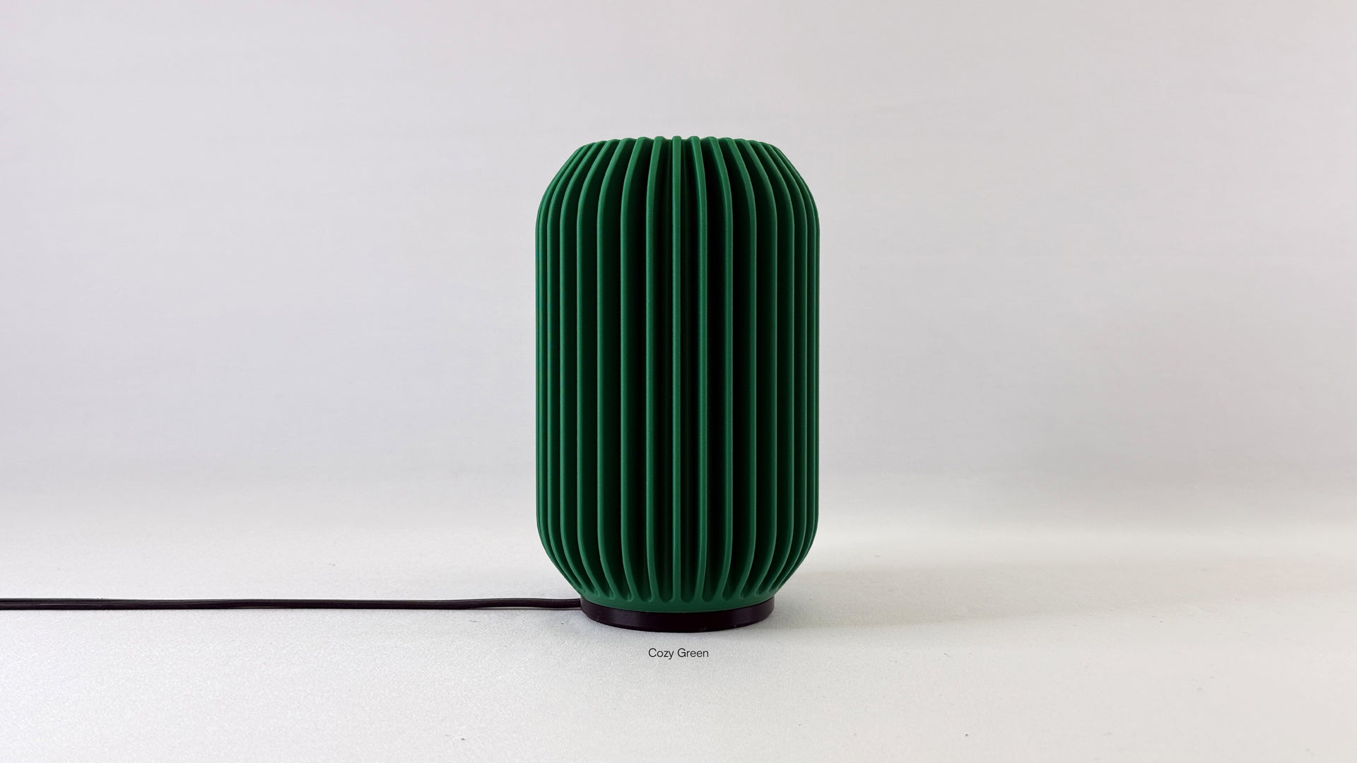 Kei — Sculpted 3D Printed Bedside and Tabletop Lamp (Cozy Green